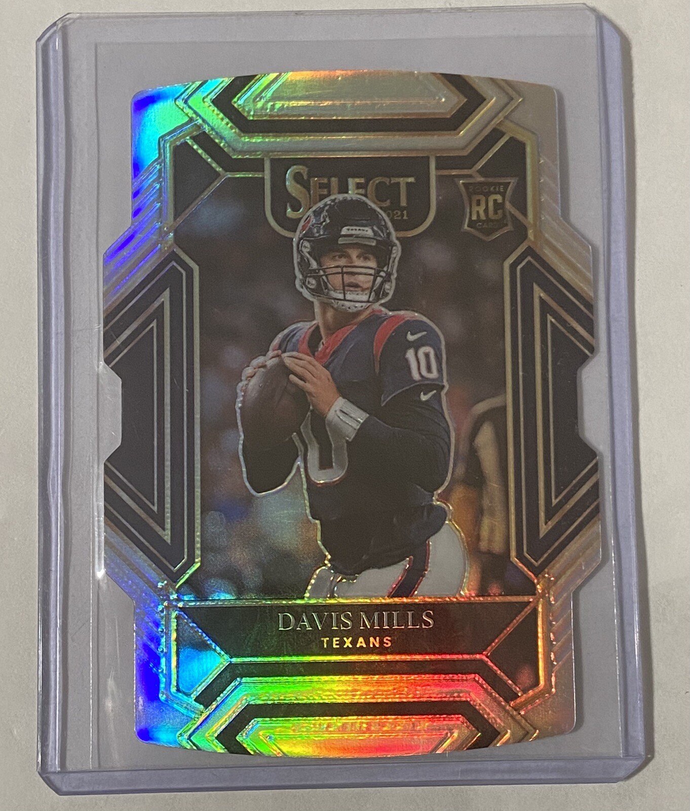 2021 Select Davis Mills Club Level Die Cut Texans CARD NO. 265 RC Silver Prizm