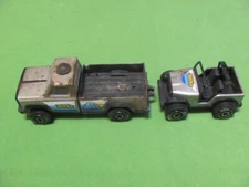 Vintage 1979 Tonka Silver Metal Pickup Truck & Jeep.