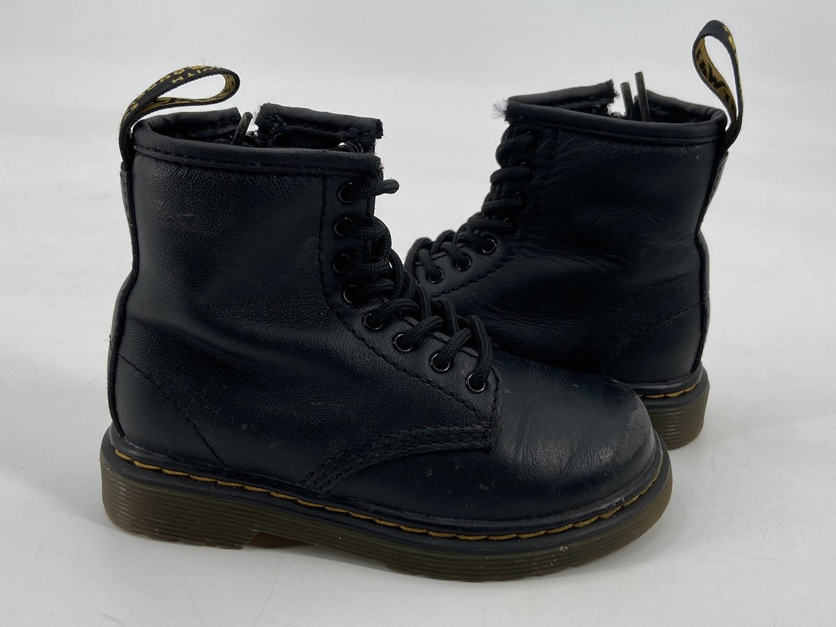 Martens 1460 Softy T Black Leather Boots Infant Size