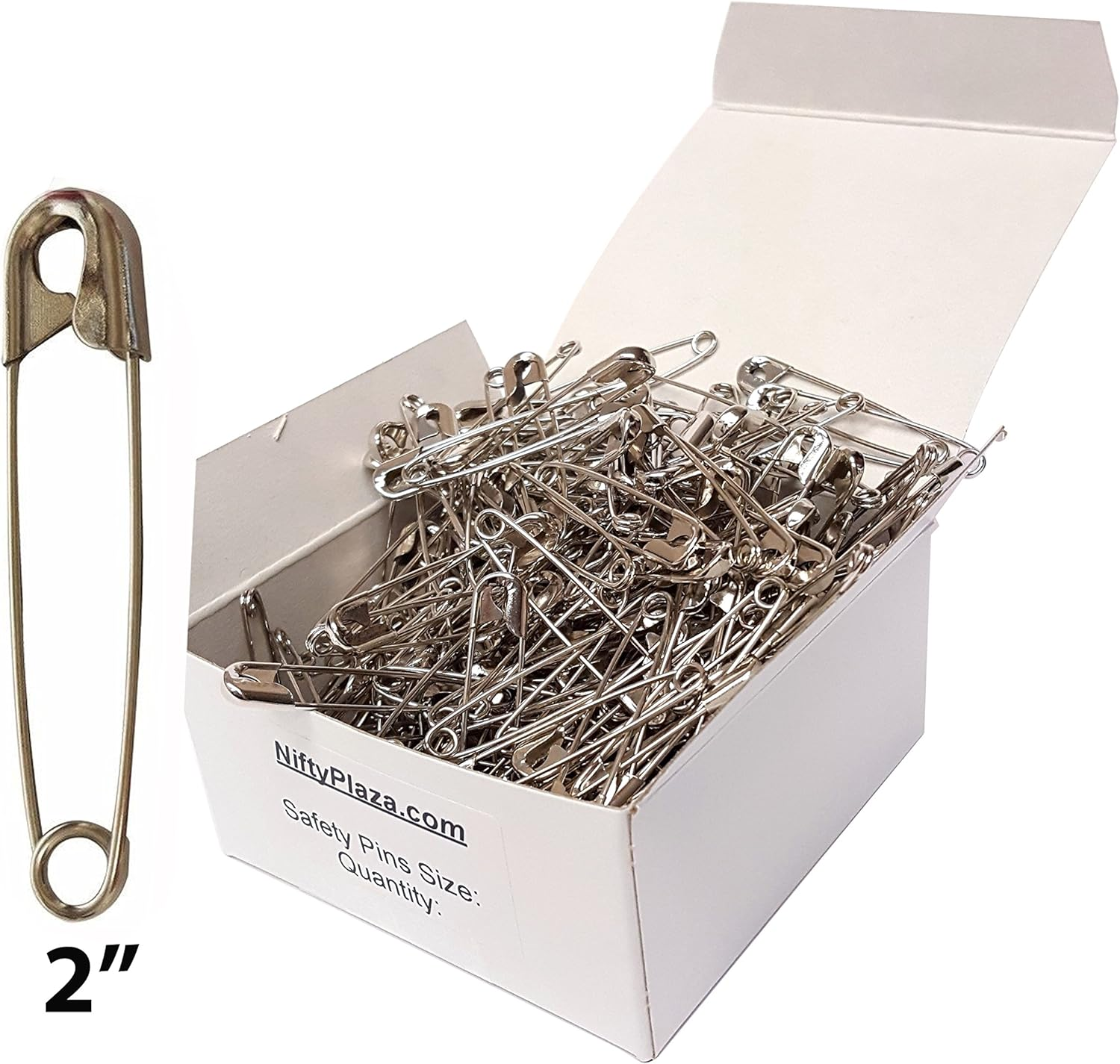 Extra Large 2 Inch Safety Pins - Heavy Duty Large Safety Pins, Silver ...