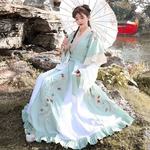 Fairy Ancient Chinese Hanfu Dress Costume Embroidery Ming Dynasty Princess Folk - Picture 15 of 27