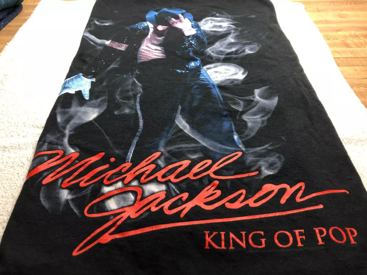Vintage - Michael Jackson - King Of Pop - Men's Size L Black T-Shirt - One Sided