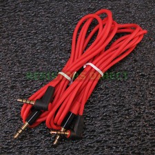 2x Red High Quality Gold Plated 3.5mm Auxillary Cable Right Angle Audio S40
