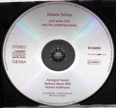 MUSICAPHON Schop HANSEATIC VIOLIN SCHOOL Siedel (CD, 2000, GERMANY
