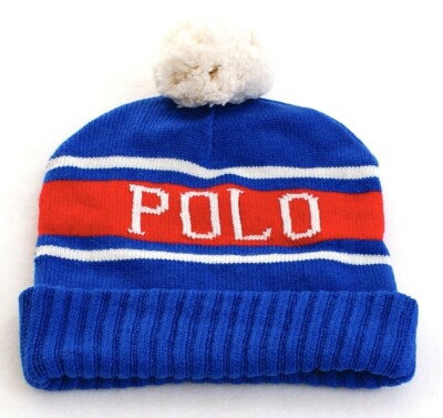 Polo Ralph Lauren Red White & Blue USA Knit Cuff Pom Beanie Adult