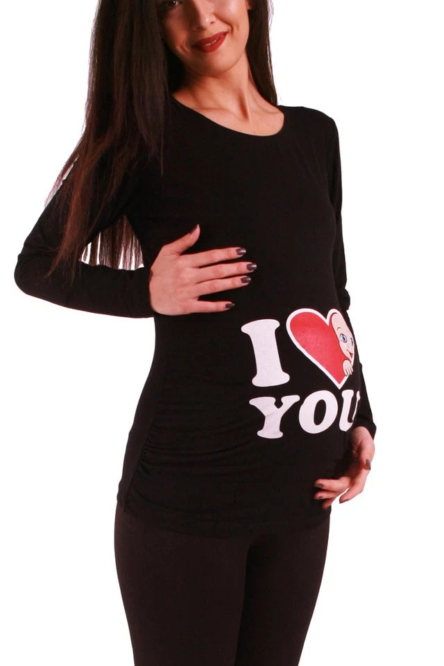 I Love You witzige süße Umstandsmode Umstandspulli | Schwangerschaft Geschenk - Bild 1 von 1