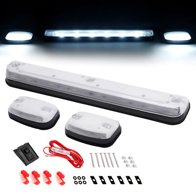 KUAFU Cab Roof LED Marker lights Clear For GMC Sierra 2500HD 3500HD 2007-2021