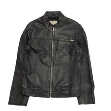 Kit 90s Black Zip Up Leather Jacket Uk Women's Size 10