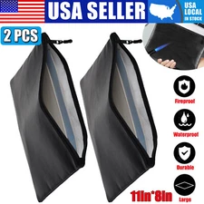 Fireproof Document Bag Waterproof Money Bag Fire Safe Cash Pouch Envelope Holder