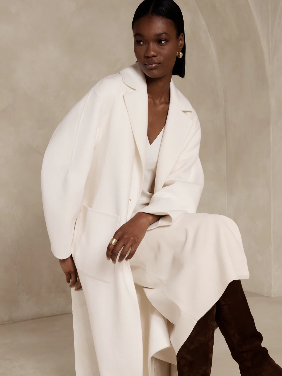 ALTRA Banana Republic AMINA TOP COAT DOPPIOPETTO NERO TAGLIA XS #758816 NUOVO