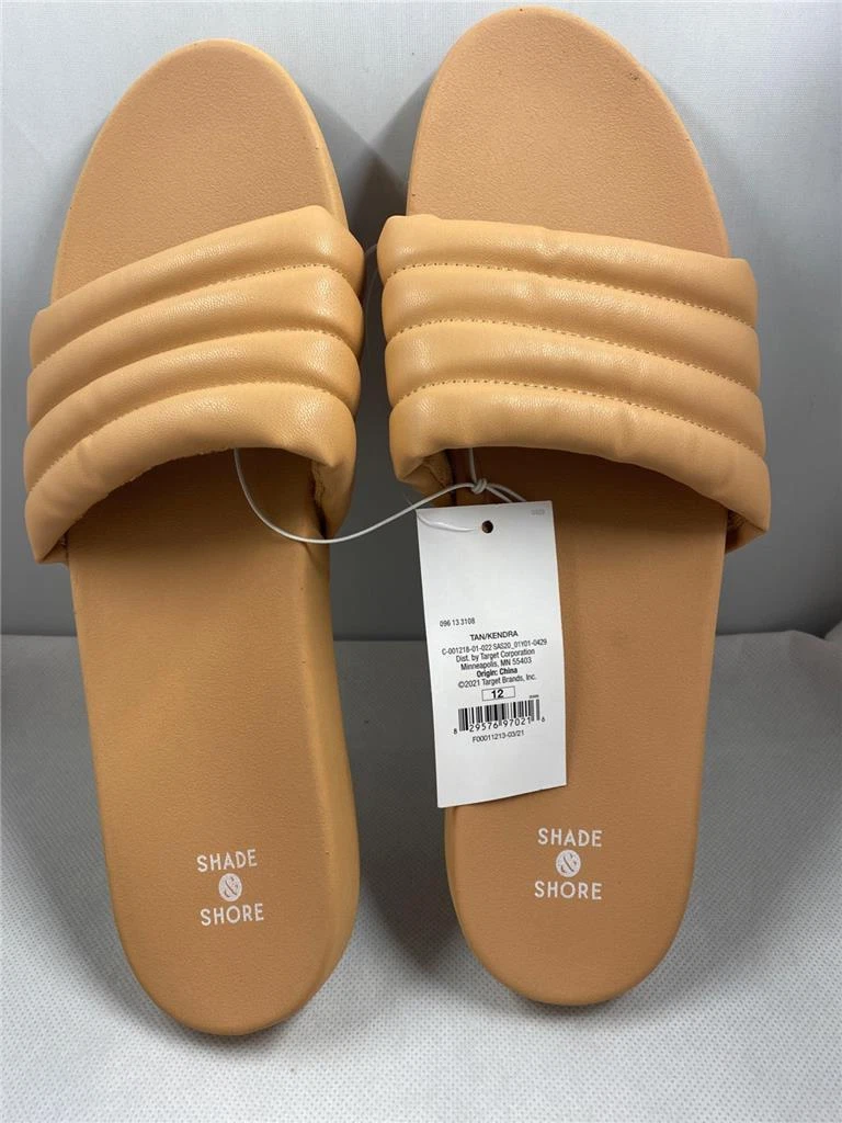 Shade Shore Tan Kendra Slide Sandal Shoe Women Ladies Size 12