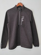 Huk 1/2 Zip Pullover Sweatshirt Long Sleeve Small Dark Brown Fishing