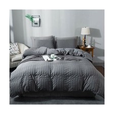AveLom Dark Gray Duvet Cover Twin Size 68 x 90 inches ,2 Pieces 1 Duvet Cov...