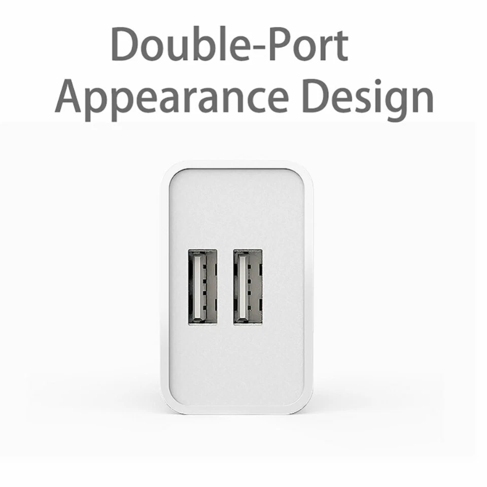 Lot Dual Ports White 2.1A USB Power Adapter AC Home Wall Charger Plug Universal - Image 4 of 4