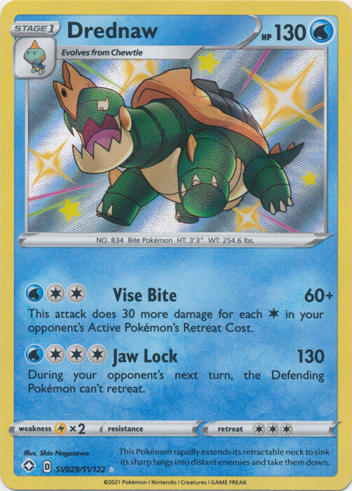 Drednaw (Shiny) - SV029/SV122 Ultra Rare Shining Fates NM Pokemon TCG
