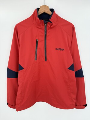 Zero Restriction Mens Golf Pullover Jacket Medium Red Tour Series Half 1/2 Zip