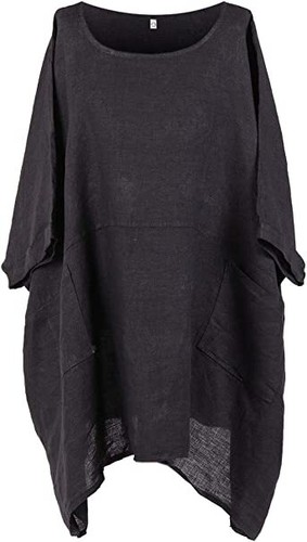 Italian Ladies womens Plain Tunic Top Shirt blouse Quirky Lagenlook cotton Dress - Picture 47 of 66