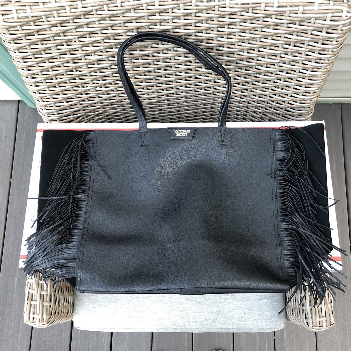 Victorias Secret‎ black fringe bag-NWT s-l1200.jpg main image 4