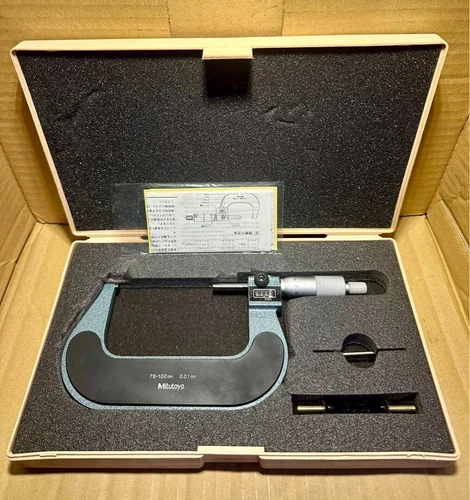 MITUTOYO OUTSIDE MICROMETER  M810-100 Analog Counter Model 193-104 75-100mm 0.01