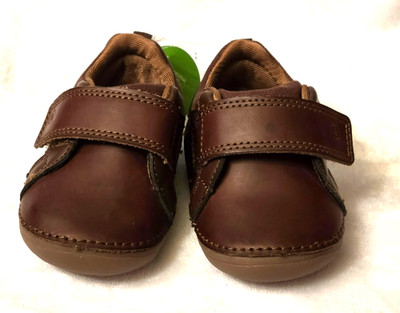 NEW Stride Rite Soft Motion Jodie Boys 3W Brown Leather Shoes NWT