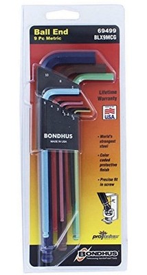 Bondhus ColourGuard Kugelkopf-Sechskantschlüssel-Set 1,5 mm-10 mm BON69499 UK Verkäufer kostenloser Versand