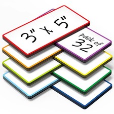 32 Pack Dry Erase Magnetic Labels 3x5 in - Magnetic Name Tags for Classroom L...