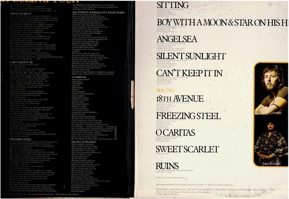 CAT STEVENS catch bull at four U.S. A&M LP SP-4635_orig 1972 gatefold - Image 3 of 4