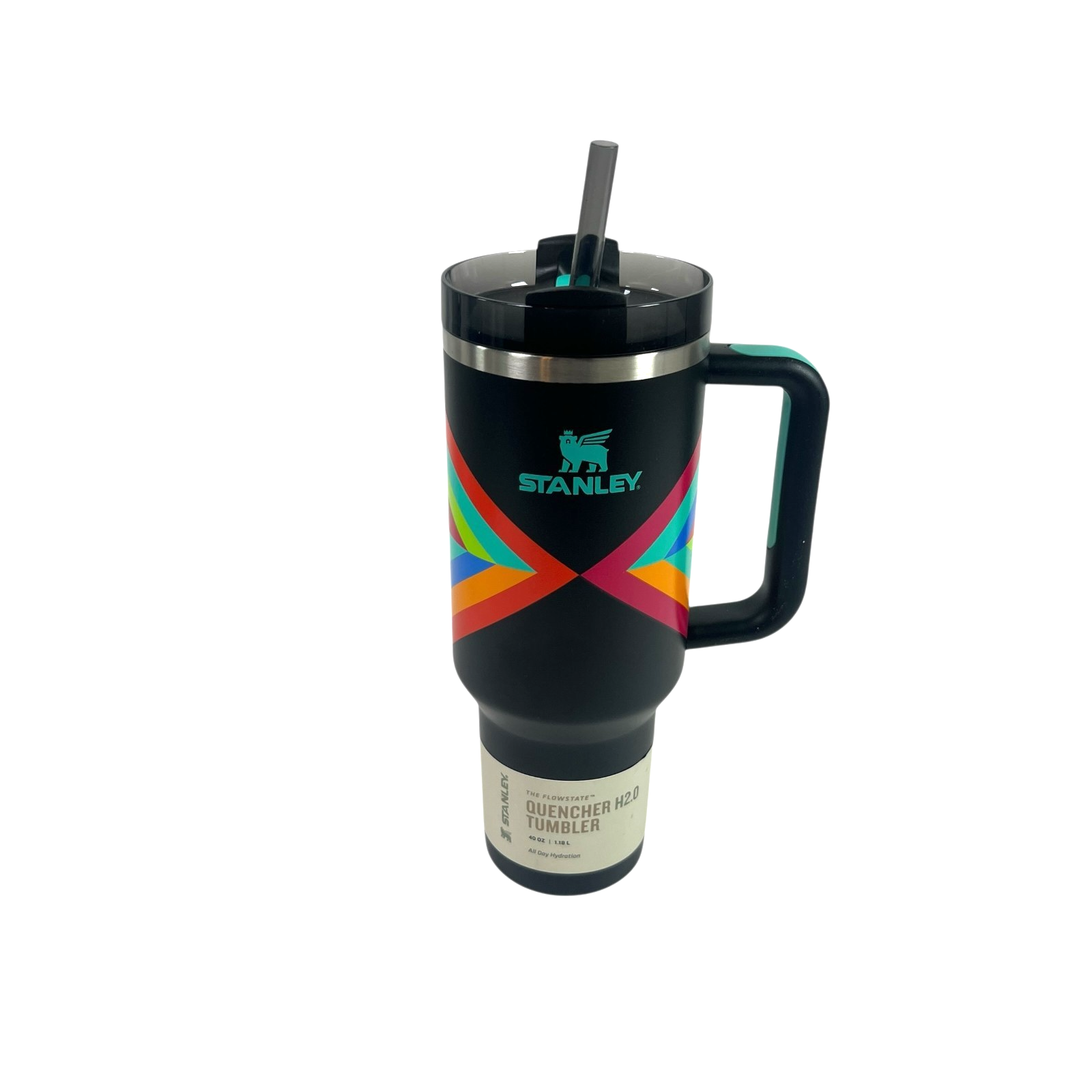 NWT Stanley Hyper Geo Matte Black & Multicolor Quencher H2.0 40oz Tumbler Rare!