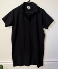 Tuckernuck Black Channing Polo Knit Mini Shift Dress Small