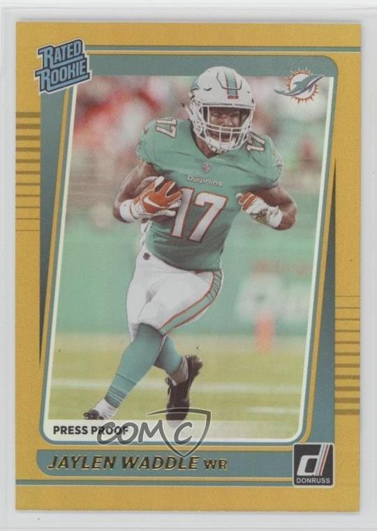 2021 Panini Donruss Rated Press Proof Premium Jaylen Waddle #263 Rookie RC