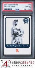 2001 FLEER GREATS #42 SATCHEL PAIGE HOF PSA 10