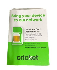 Cricket Wireless Universal SIM Card Activation Kit 3-in-1