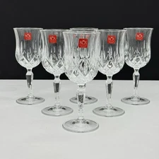 6 RCR Royal Crystal Rock Opera Wine Glasses Goblets 6 7/8” Tall 7 3/4oz NIB NEW