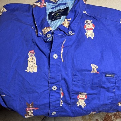 Chubbies Shirt Men s Medium Blue Button Down I Let The Dogs Out Beach Friday  