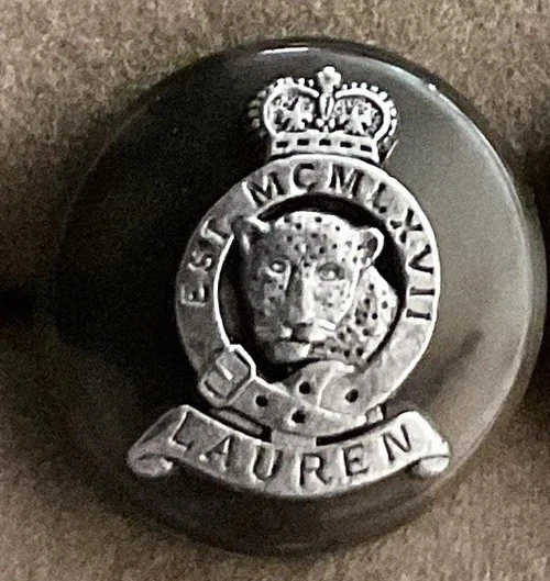 RALPH LAUREN Replacement Button 5/8” Brown Tortoise Shell/Silver Metal CAT New - Image 2 of 4