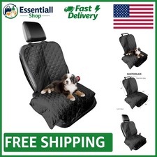 Adjustable Quilted Black Pet Seat Protector - Water-Resistant Practical