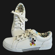 Vintage 90's Disney Unlimited Mickey Mouse Leather Sneakers Women Size 9