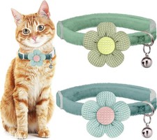 Breakaway Cat Collars with Bells, Kitten Collar for Girl Boy Adjustable Safety