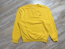 Vintage Y2K Nike Mini Swoosh Yellow Crewneck Sweatshirt Adult Size M