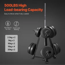 Heavy-Duty Weight Plate Rack - Home Gym Barbell Storage Stand (2 inch)