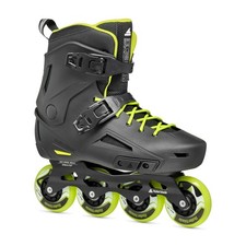 Rollerblade Lightning Men's Urban Inline Skate, Black and Lime 6, Black/White