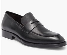 NWD 395 Bruno Magli Cosmo Saffiano Leather Penny Loafer Black Men s Sz 10/43