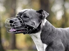 Dog Muzzle Metal Wire Basket Shepherd Pit Bull Etc Adjustable Leather Quality