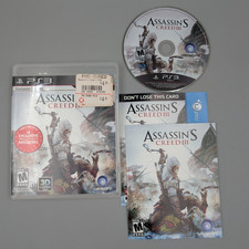PS3 Assassin's Creed III 3 Complete CIB Black Label Tested Works!