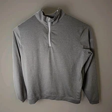 Peter Millar 1/4 Zip Pullover Mens L Gray Stretch  Golf. Schindler Logo