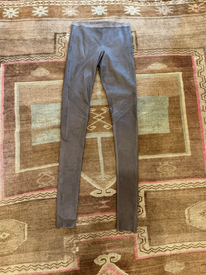 Leggings para mujer Rick Owens de cuero de cordero talla 6 en color topo (gris/marrón) Foto 2 de 3