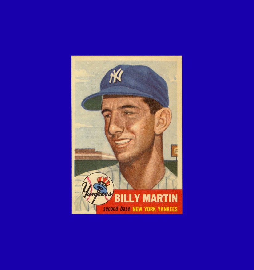 LOT of (5) 1953-1960 Topps Vintage Baseball Cards - Billy Martin #86 - NM+