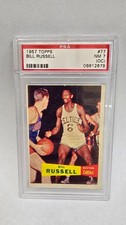 1957 Topps Bill Russell Basketball Rookie Card #77 - Boston Celtics HOF PSA 7 OC. rookie card picture