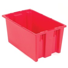 Stack And Nest Shipping Container No Lid 19-1/2x13-1/2x8 Red Lot of 6