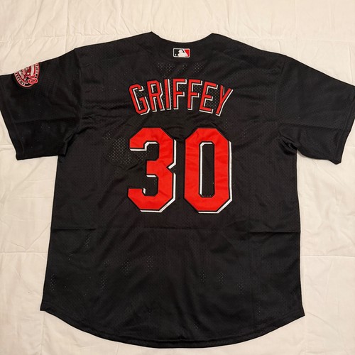 Cincinnatti Reds Ken Griffey Black Jersey Mens Sizes Stiched